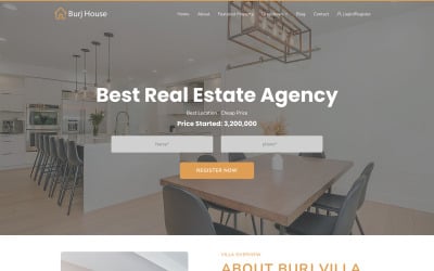 Burj - Real Estate Agency Responsive Landing Page Template