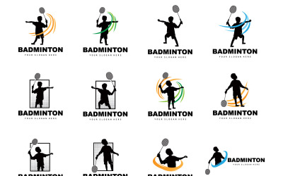 Logo badmintona Prosty projekt rakiety do badmintonaV5