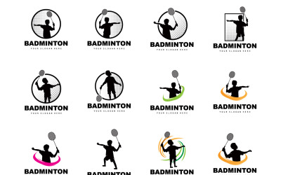 Logo de badminton Conception simple de raquette de badmintonV4