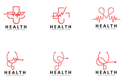Logo du stéthoscope Conception simple des soins de santéV2