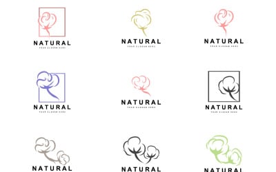 Logotipo De Algodón Diseño De Planta De Algodón LisoV7