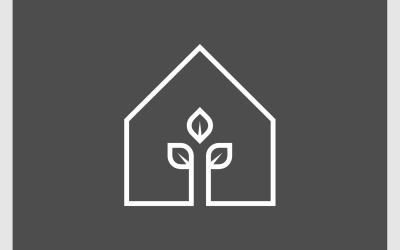 Logotipo del icono natural de la planta de la casa