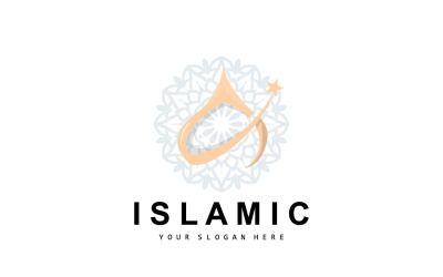 Cami logosu ramazan tasarım şablonu vektörV14