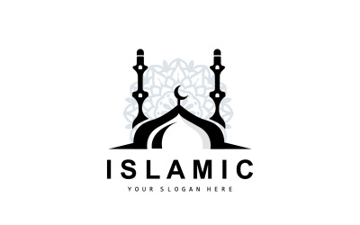 Cami logosu ramazan tasarım şablonu vektörV15