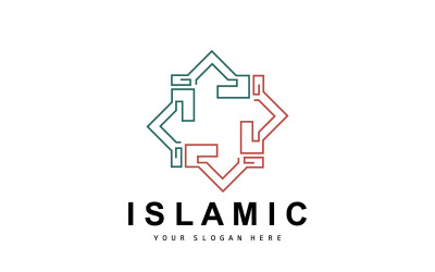 Cami logosu ramazan tasarım şablonu vektörV2