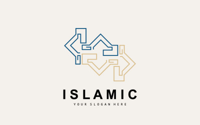 Cami logosu ramazan tasarım şablonu vektörV4