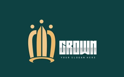 Design del logo Crown semplice bellissimo lussoV8