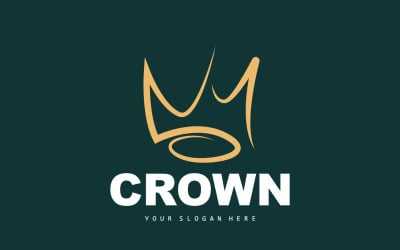 Diseño de logotipo de corona simple hermoso lujoV4