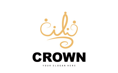 Diseño de logotipo de corona simple hermoso lujoV6