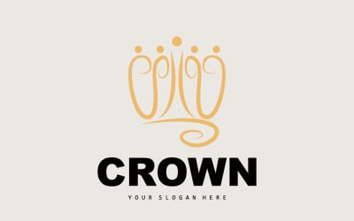 Diseño de logotipo de corona simple hermoso lujoV7