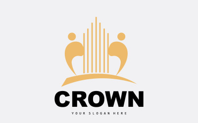 Diseño de logotipo de corona simple hermoso lujoV9