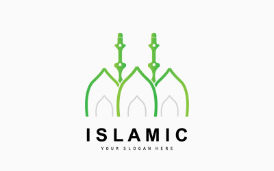 Meczet logo ramadan szablon projektu wektorv3