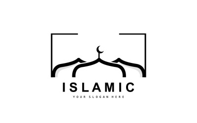 Meczet logo ramadan szablon projektu wektorv5