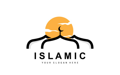 Modello di progettazione Ramadan logo moschea vectorV12