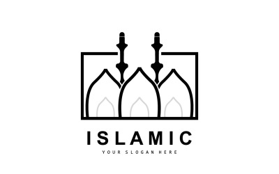Modello di progettazione Ramadan logo moschea vectorV7