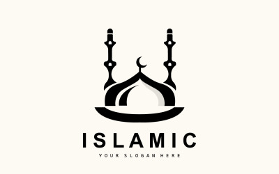 Moschee-Logo Ramadan Design-Vorlage VektorV1