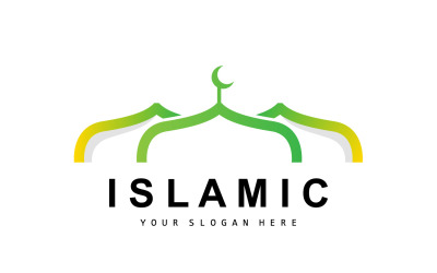 Mosque logo ramadan design template vectorV16