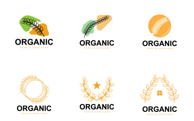 Weizen, Reis, Logo, Landwirtschaft, Bio, Pflanze, VectorV4