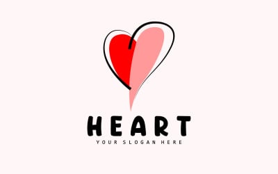 Herz-Logo-Liebesdesign Valentinstag V1