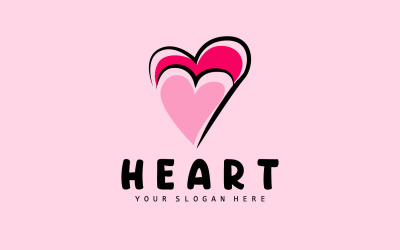 Herz-Logo-Liebesdesign Valentinstag V3