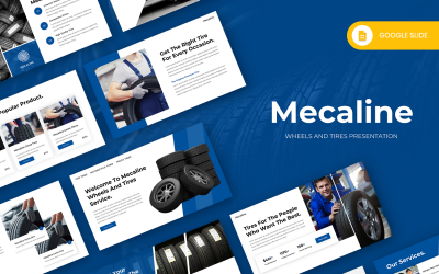 Mecaline - 车轮和轮胎 Google 幻灯片模板