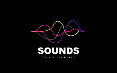 Sound Wave Logo Equalizer Design Music V7