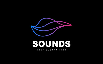 Sound Wave Logo Equalizer Ontwerp Muziek V2