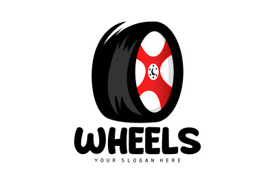Vehicle Wheel Service Logo Automotive DesignV8