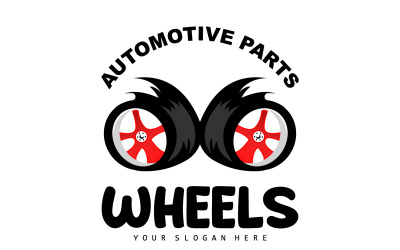 Vehicle Wheel Service Logo Automotive DesignV9