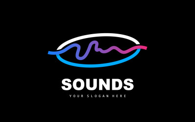 Звуковая волна Логотип Эквалайзер Дизайн Музыка V1