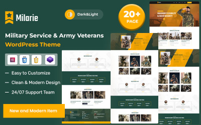 Milarie – Katonai szolgálat és hadsereg veteránjai WordPress téma