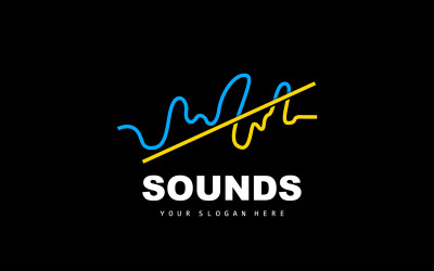 Sound Wave Logo Ekvalizér Design MusicV10