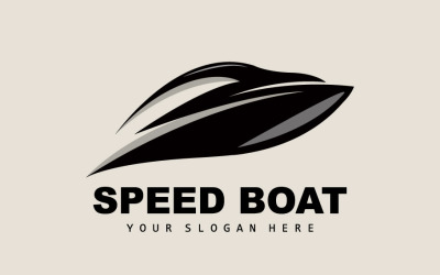 Speedboat logo vector sea ship design V10