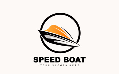 Speedboat logo vector sea ship design V11
