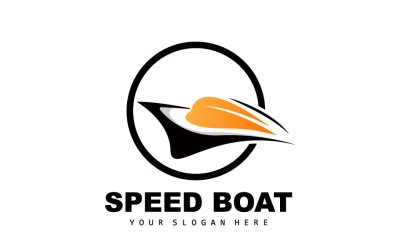Speedboat logo vector sea ship design V12