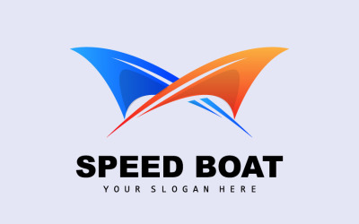 Speedboat logo vector sea ship design V9