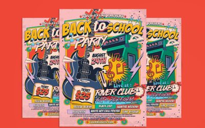 Zurück zur Schulparty-Flyer-Plakat