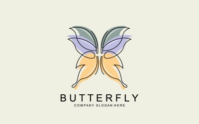 Butterfly logo vector beautiful flying animal v12