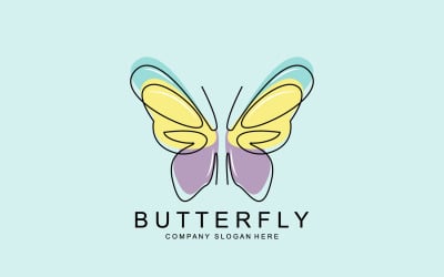 Butterfly logo vector beautiful flying animal v13