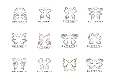 Butterfly logo vector beautiful flying animal v5
