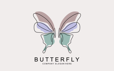 Butterfly logo vector beautiful flying animal v8