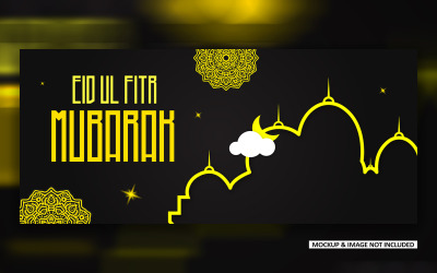 Design post di auguri Eid con audace mandala art, design vettoriale EPS