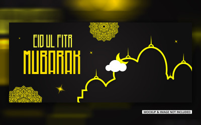 Eid greeting post design with bold mandala art, EPS vector design