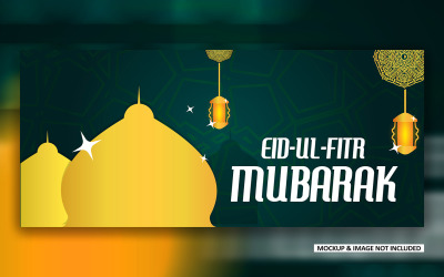 Eid greeting post design with bold mandala art