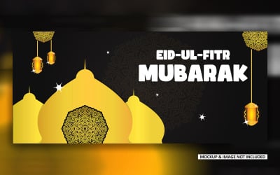 Eid hälsningspostdesign med fet mandalakonst EPS-vektor