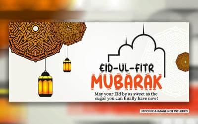 Eid-önskepostdesign med djärv mandalakonst, EPS-vektordesign