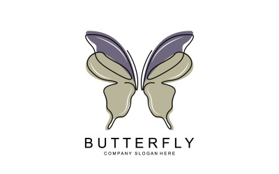 Kelebek logo vektör güzel uçan hayvan v14