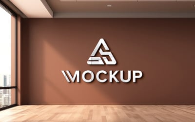 Logo mockup on business wall psd