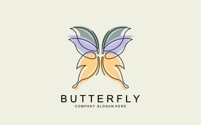 Schmetterling-Logo, Vektor, schönes fliegendes Tier v12