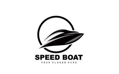 Schnellboot-Logo-Vektor-Seeschiff-Design V20